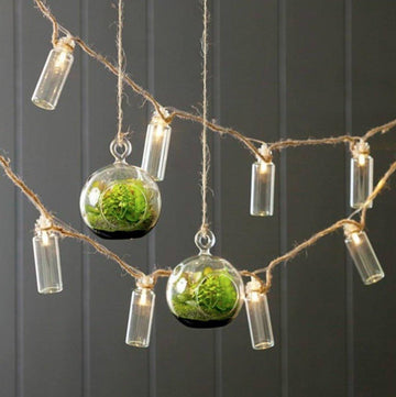 Glass Bottle Light Strings with 10 Bottle & Multicolor LED Lights (1.25 m)